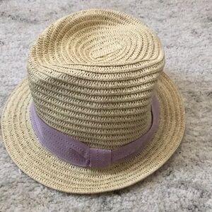 Scala Pronto Small Brim Straw Hat Lavender ribbon OS
